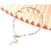 Bracelets de cheville Lii Ji améthyste naturelle cristal de Quartz clair 2mm petites perles autrichiennes 14K or rempli Bracelet de cheville 24 5cm