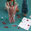 Dekoracje świąteczne 25pcs papierowe słomki Snowflake Picie słomy wesoły na dom 2023 Xmas Rok Party Noel Supply