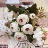 Fleurs décoratives bouquet hybride 28 cm de haut fleur artificielle européenne petit thé rose maison mariage décoration de noël