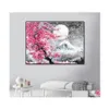 Gemälde Mount Fuji Kirschblütenlandschaft Japan Leinwand Malerei Wandkunst Poster Öldrucke HD Bilder für Wohnzimmer Home Deco DHPD5