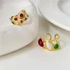 Pierścienie klastra modne kolorowe kolorowe kamienie opalowe otwarte dla kobiet osobowość oświadczenie pierścionkowe biżuteria hurtowa