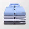 Men's Casual Shirts 2023 Summer Men Short Sleeve Shirt Stand Oxford Fashion Causal Dress Business Male Man Brand Clothes 5XL SH017