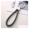 Nyckelringar Lanyards 30 F￤rg PU -l￤der fl￤tat v￤vt nyckelringslingringar Fit Diy Circle Pendant Key Chains Holder Car Keyrings Jew Dhrcn