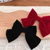 Accessori per capelli Clip per fiocco grande vintage nero da donna Elegante forcina a farfalla Coreana vino rosso Barrette Coda di cavallo per bambini