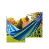 Hamaklar Taşınabilir Açık Bahçe Hamak Hammock Askılı Yatak Cam Swing Canvas Stripe 280 X 80cm Damla Teslimat Ev Mobilya Dhjbe