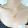 Pendant Necklaces Candy Color 925 Sterling Sier Jewelry Woman Necklace Heart Circle Square Zirconia Gold Designer White Pink Diamond Dhkwr