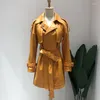 Women's Leather Sellers Woman Coats Natural Sheepskin 2023 Fashion Windbreaker Female Jackets Belt Decoration