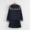 Set di abbigliamento da donna JK Sailor High School Uniform Dress Set Student Girl Harajuku stile preppy top camicetta vita gonna a pieghe a trapezio