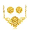 Necklace Earrings Set MxGxFam Wedding Jewelry Flower And Earring For Bridal 24 K Pure Gold Color High Quality