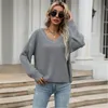 Women's Sweaters Autumn Winter Women Sweater Sexy Off Shoulder Female Top B-neck Grey Color Loose Lady Kintted