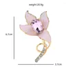 Broches Wulibaby strass émail fleur pour femmes unisexe 3 couleurs beauté Lily bureau fête broche cadeaux