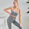 Conjunto ativo do traje feminino Sexy Yoga Crop Top Legging Conjunto esportivo Women Women Workout Sportswear Gym Fitness Clothing Colet 2023