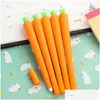 Gel Pens Wholesale1 Pcs Creative Cute Black Refill Neutral Pen Stationery Korean Personalized Signature Student Carrot Waterbased Dr Dhiqr