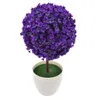 Fleurs décoratives Couronnes Boule Topiaire Mini Arbre Artificiel Décor À La Maison Plante Pot Ornement En Pot En Plastique Drop Delivery Jardin Fes Dhels