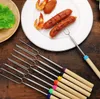 Extendable Marshmallow Roasting Sticks BBQ Tools Stainless Steel Retractible Barbecue Fork Smores Skewers Corn Holders For Camping/Bonfire Fireplace SN4775