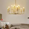 Kroonluchters antieke metalen café Bar verlichting binnen 12-arm LED kroonluchter voor woonkamer Moderne vergulde ijzeren lampadario