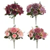 Decorative Flowers Retro Style Artificial Peony Bouquet Arrangement Floral Ornament Centerpiece For Ceremony Wedding