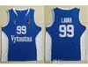 커스텀 남성 리투아니아 Prienu Vytautas 농구 Lamelo Ball Jerseys 3 Liangelo Ball 유니폼 99 Lavar Ball All Stitched Team Blue White239h