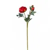 Decorative Flowers Red Artificial Peony Branch Wedding Bridal Bouquet Home Dining Table Bedroom Garden Decoration Simulation Silk Burnt Edge