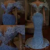 2023 Árabe Aso Ebi Luxuoso Mermaid Prom Vestres de Cristais de Minchados Evening Festa formal Segunda recepção Vestidos de noivado de aniversário ZJ211