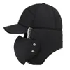 Berets Men's Ear Protection Face Bomber Hats Thicker Plus Velvet Warm Women Winter Hat Outdoor Cycling Snow Male Bone Cap Ski