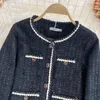 Damesjassen hoogwaardige herfst winter Koreaanse mode wollen jas vrouwen Franse vintage kleine geur tweed jas dames outparies tops