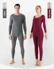 Men's Thermal Underwear Heated Sets Seamless O-Neck Pullover Warm Bottomed Suit Autumn Winter Women'S Slimming Soild Long Johns