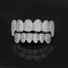 Grillz Dental Grills Bling 6 Dents Ensemble Or Sier Plaqué Zircone Cz Top Bottom Cap Pour Femmes Hommes Hip Hop Corps Bijoux Drop Del Dhmpz