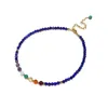 Anklets Lii Ji 7 Chakras Stone Anklet Natural Lapis Lazuli Malachite Amethyst Etc. 14K Gold Filled Jewelry