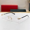 Mode Cadres Optiques Sans Monture Fer À Cheval Boucle En Métal Corne De Buffle Lunettes Cadre Clair Rectangle Lunettes Pour Homme Unisexe Designer Lunettes De Soleil bon