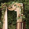 Flores decorativas simulação floral champanhe folha verde bem -vindo a decoração de casamento artificial decorações de casas peony lintel pingente arco