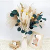 Decoratieve bloemen Pampas Grass Leaf Phragmites Gedroogde natuurlijke boeketarrangement Huwelijksfeest Decor Kerst decoraties voor thuistafel