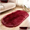 Carpets Thick Fluffy Soft Shaggy Carpet Artificial Sheepskin Hairy Nonslip Rug Long Plush Floor Mat For Living Room Faux Fur Area Dr Dhkci