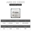 AMD New Ryzen 9 5900x 3.7 GHz 12-Core معالج وحدة المعالجة المركزية 24-ترقيب AM4 GAMER R9 5900X CPU Parts 7NM 64M 100-000000061