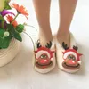 Slippers Christmas Thickening And Velvet Non-slip Ladies Floor Socks Cute Cartoon Shoes Winter Comfort Warmth