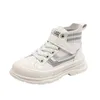 スニーカーの子供の足首ブーツファッションキッズカジュアルホワイトガールズボーイズショートブーツ230105