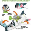 Modelo Diecast Space Rocket Toy Toy Astonaut ACOUSTO Optic Spaceship Toys Toys Model Shuttle Station Series Montessori For Boys Gift 230105