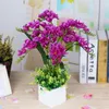 Decorative Flowers Artificial Flower Fake Silk Orchid Potted Bonsai For Home Wedding Party Desktop Decor Simulation Plant