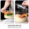 Bols Potcooking Couvercle Potslids Bol Réchaud Ustensiles de cuisine Casserole transparente Nouilles à soupe Casserole résistante à la cuisinière Casseroles pour micro-ondes Vaisselle