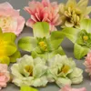 Dekorativa blommor 34 st grönt konstgjorda siden Diy Craft Making Combo Set Bulk Pink Flower Heads Floral Wall Number Decor Accessories