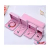 Jewelry Boxes Fashion Pink Creamywhite Veet Ring Earrings Pendant Necklace Bracelet Bangle Classic Show Luxury Octagonal Gift Case D Dh6To