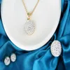 Necklace Earrings Set Kfvanfi Arrival Item Zinc Alloy Gold Color White Rhinestones Crystal Necklaces Rings For Women Gift