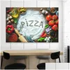 Resimler Mutfak Boyama Sanat Duvar Resimleri Pizza Yemek Modern Resim Baharat Poster ve Oturma Odası Dekor Damla Dh6dy Teslim