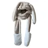 베레모 모자 마스크 스카프 두꺼운 봉제 긴 귀 만화 색상 대비 따뜻한 바람 방향 풀 보호 여성 손 따뜻함