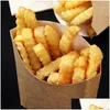 Set di stoviglie Scatola di patatine fritte Imballaggio rapido Ciotola di carta Kraft da asporto Tazze antiolio per snack Porta via i titolari Strumenti usa e getta Drop D Dhjuz