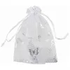 Cadeau cadeau 100pcs 10x12cm papillon design organza transparent bijoux en mousseline de soie sacs tle tissu sac de mariage drop livraison maison jardin dhzcd