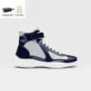 America Cup high-top Sneakers Shoes Patent Calf Leather Mesh Nylon Casual Walking Light Rubber Sole Discount Sports Shoe EU38-46 Original Box