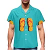 Camisas casuais masculinas masculinas havaianas de luxo verão decote em V manga curta esportes viagem camisa sob medida com cor sólida