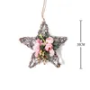 Decorative Flowers Nordic Five-pointed Star Shape Simulation Wreath Door Wall Decoration Home Spring Floral Ornament Fake Flower