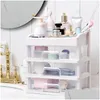 Organização de armazenamento do banheiro MTI Camada Cosmética der Makeup Organizer Women Jewelry Recipler Make Up Brush Cotton Swabs Batons Dhrz6